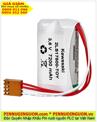 Kawasaki 2LS17500-TOY (2 viên ghép đôi); Pin nuôi nguồn PLC Kawasaki 2LS17500-TOY lithium 3.6v 7200mAh _Made in France